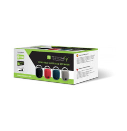Techly Głośnik Bluetooth 5.3, 5W, TWS, LED, USB MicroSD MP3, szary