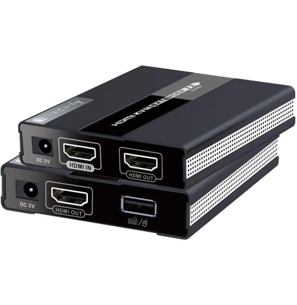 Techly Wzmacniacz Extender KVM HDMI/USB 1080p60Hz do 60m po skrętce Kat6 PoC