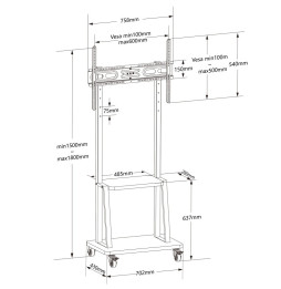 Techly 367850 Wózek do telewizora 32"-70" z półką AV