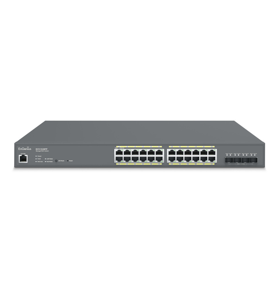Switch zarządzalny 24x RJ45 Gigabit PoE+ 410W, 4x SFP+, EnGenius Cloud
