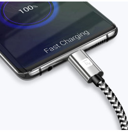 Techly Kabel USB 2.0 Typ-C USB-C 1m 3A Szybkie Ładowanie w Oplocie