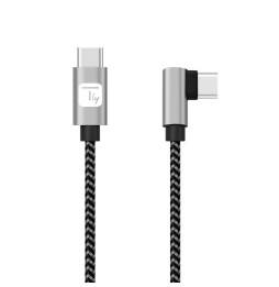 Techly Kabel USB 2.0 Typ-C USB-C Kątowy 2m 3A do Szybkiego Ładowania