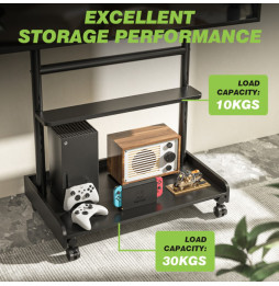 Stojak mobilny TV 50-86” do 68kg regulowany 2 półki AV