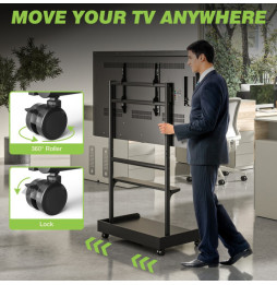 Stojak mobilny TV 50-86” do 68kg regulowany 2 półki AV