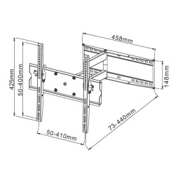 Uchwyt Ścienny TV LED/LCD 23-55 cali 50kg Obrotowy Biały