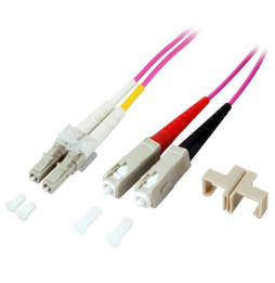 Patchcord światłowodowy wielomodowy OM4 50/125, SC (UPC) duplex / LC (UPC) duplex 10m