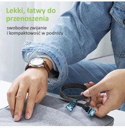 Patchcord Cat6a U/FTP 100% miedź obrotowy kątowy slim