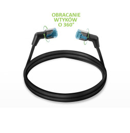 Patchcord Cat6a U/FTP 100% miedź obrotowy kątowy slim