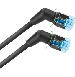 Patchcord Cat6a U/FTP 100% miedź obrotowy kątowy slim