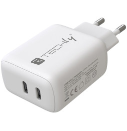 Ładowarka sieciowa 2x USB-C PD 35W 3A biała