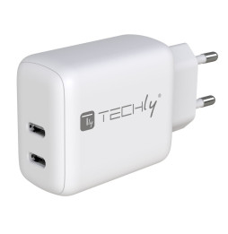 Ładowarka sieciowa 2x USB-C PD 35W 3A biała