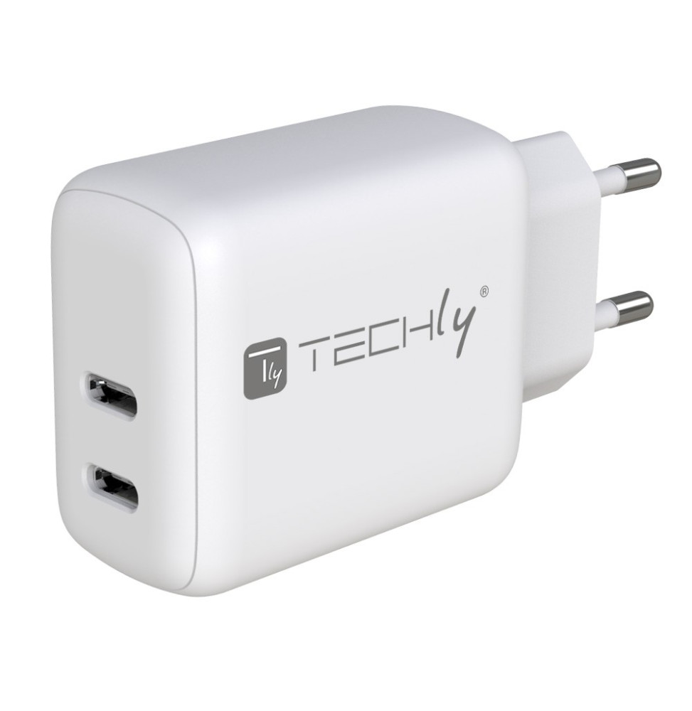 Ładowarka sieciowa 2x USB-C PD 35W 3A biała