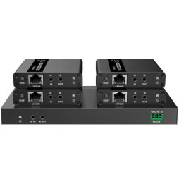 Extender HDMI 1x4 4K30Hz do 40m po skrętce Kat6 IR PoC