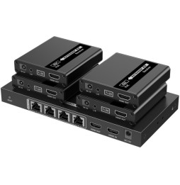 Extender HDMI 1x4 4K30Hz do 40m po skrętce Kat6 IR PoC