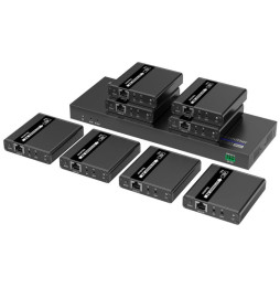 Extender HDMI 1x8 4K30Hz do 40m po skrętce Kat6 IR PoC