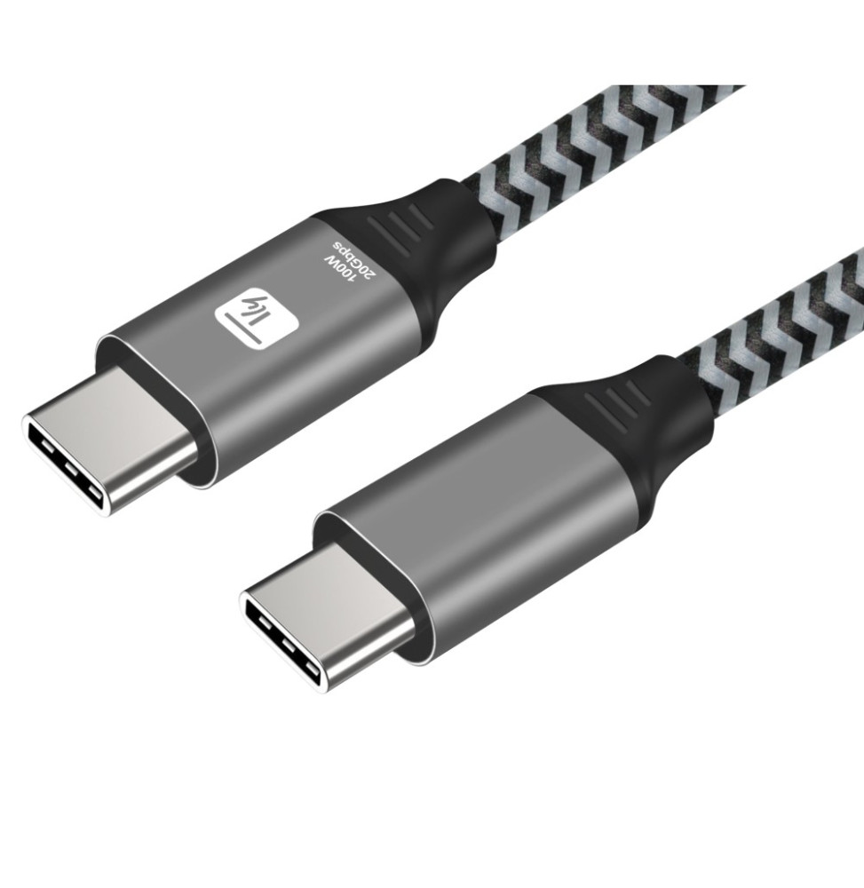 Kabel USB 3.2 USB-C na USB-C 2m M/M 5A, 20V, 100W, 4K, 20Gb/s