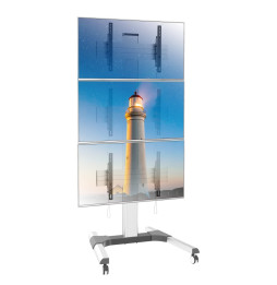Stojak mobilny 3x TV 32-55" do 150kg do ściany video