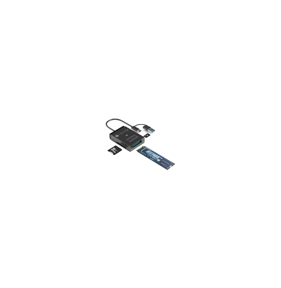 Konwerter USB-A/C do dysków NVMe/SATA M.2 z czytnikiem SD/TF
