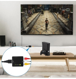 Konwerter AV Composite Video + audio 3x RCA na HDMI 1080p