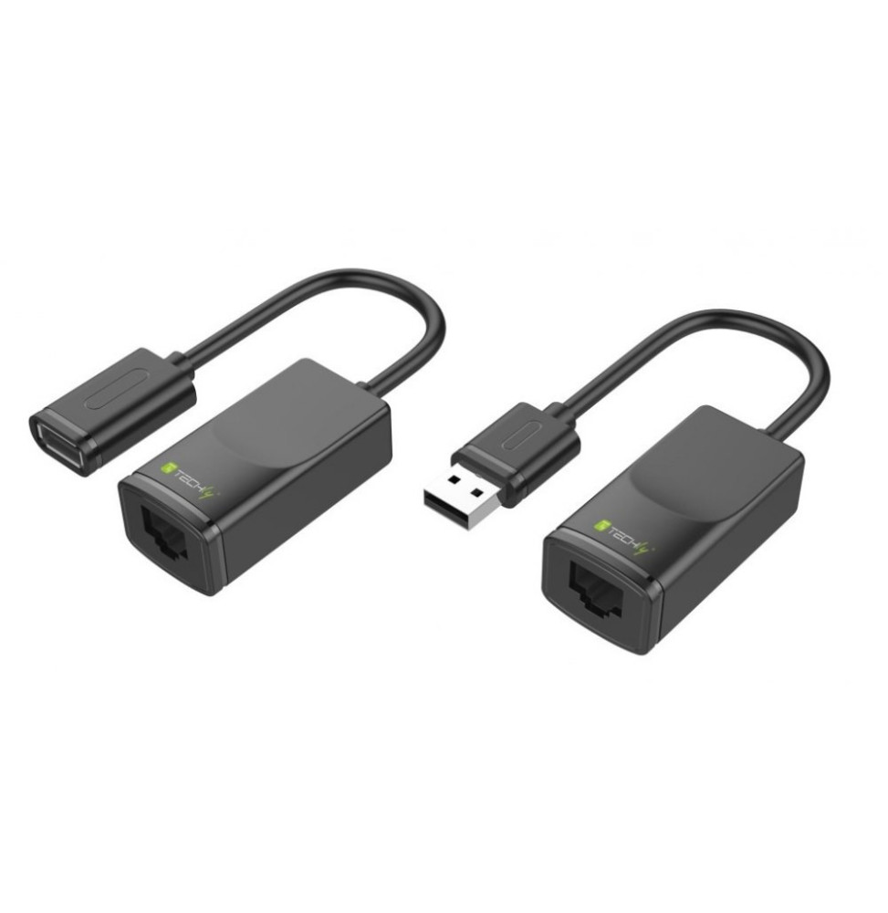 Techly Przedłużacz Extender USB do 60m po kablu sieciowym RJ45