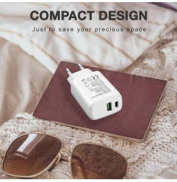 Ładowarka sieciowa USB-C PowerDelivery 20W i USB-A QuickCharge 3.0 18W