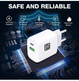 Ładowarka sieciowa USB-C PowerDelivery 20W i USB-A QuickCharge 3.0 18W