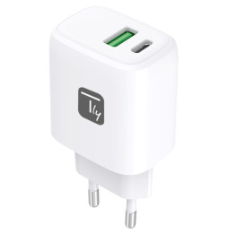 Ładowarka sieciowa USB-C PowerDelivery 20W i USB-A QuickCharge 3.0 18W
