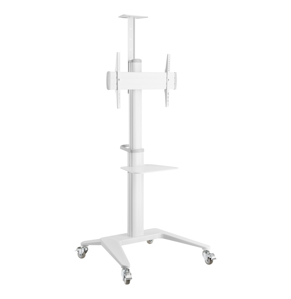 Stojak mobilny telewizora 37-70" do 70kg regulowany 2 półki biały