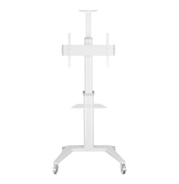 Stojak mobilny telewizora 37-70" do 70kg regulowany 2 półki biały