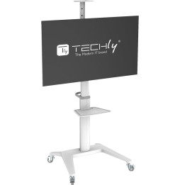Stojak mobilny telewizora 37-70" do 70kg regulowany 2 półki biały
