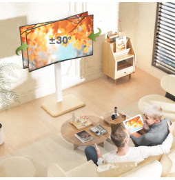 Stojak Mobilny do Telewizora 24-55" Regulowany na Cienkiej Podstawie Biały
