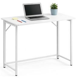 Składane Biurko Komputerowe 80x46 cm Białe Kompaktowy Hot-Desk