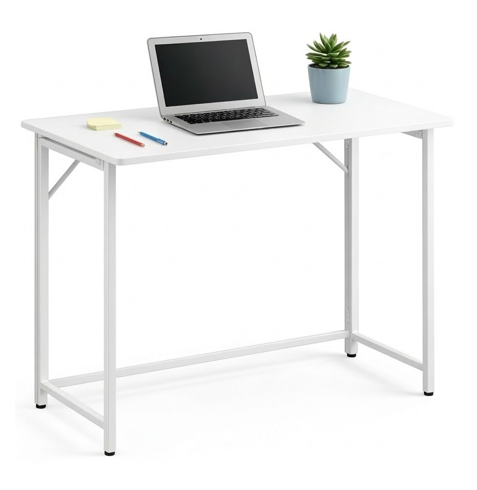 Składane Biurko Komputerowe 80x46 cm Białe Kompaktowy Hot-Desk