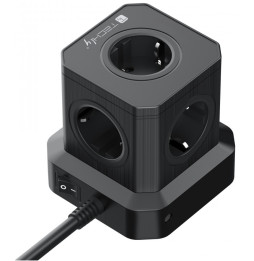 Kostka Zasilająca Power Cube 65W GaN 3x USB-C, 2x USB-A, 5x 230V AC