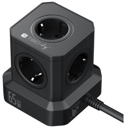 Kostka Zasilająca Power Cube 65W GaN 3x USB-C, 2x USB-A, 5x 230V AC