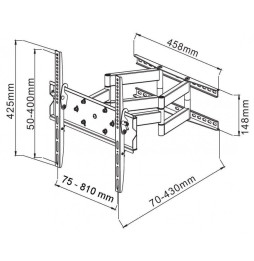 Wymiary uchwytu TV Techly ICA-PLB 147XL
