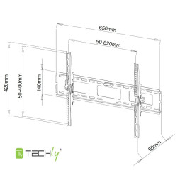 Wymiary uchwytu TV Techly ICA-PLB 131L