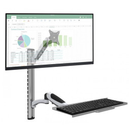 Techly 028283 Regulowany uchwyt ścienny na monitor, klawiaturę i mysz