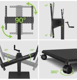 Techly ICA-TR101B – PIVOT 90°, nachylenie i obrót ekranu