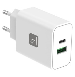 Ładowarka sieciowa Techly GaN 35W USB-C PD i USB-A Quick Charge