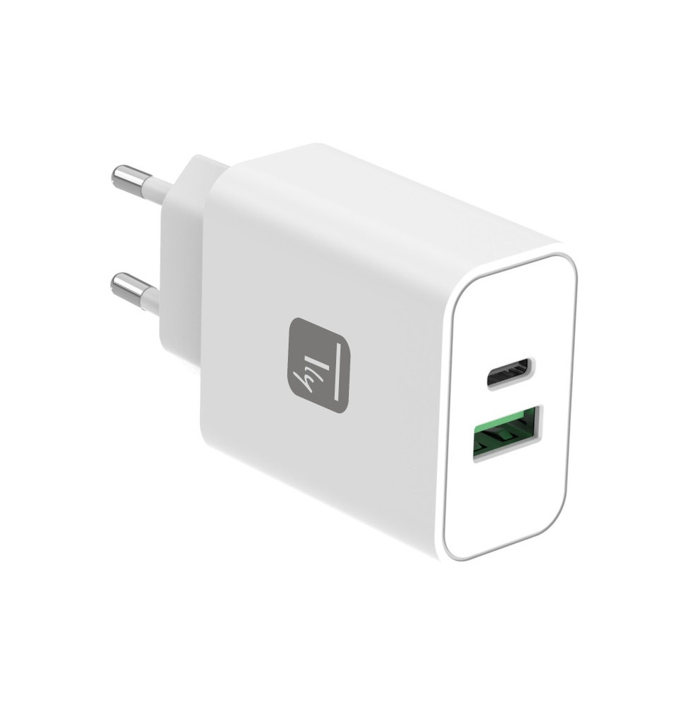 Ładowarka sieciowa Techly GaN 35W USB-C PD i USB-A Quick Charge
