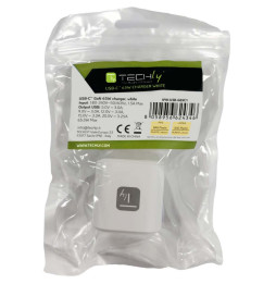 Ładowarka sieciowa Techly IPW-USB-G65C1 GaN 65 W USB-C PD 3.0 - produkt w opakowaniu