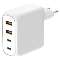 Biała ładowarka sieciowa Techly IPW-PD100W-2A2CW 100 W - 2x USB-C i 2x USB-A