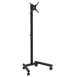 Czarny stojak mobilny TV Techly ICA-TR60 do ekranów 13–50″ – uchwyt VESA i podstawa na kółkach