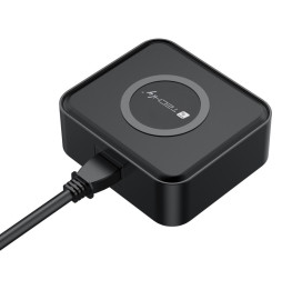 Stacja Techly I-CHARGE-WR65AC – widok od tyłu z podłączonym kablem zasilającym i powierzchnią ładowania Qi