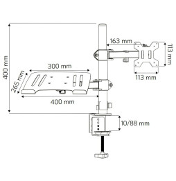 Techly Ramię biurko lcd 13-32 +laptop