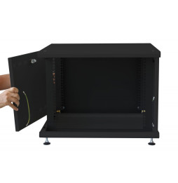 Szafa stojąca/wisząca Rack 19" 8U 540x600, drzwi perforowane, do baterii fotowoltaicznych, czarna