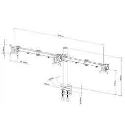 Techly 301757 Obrotowe ramię biurkowe na 3 monitory 13-24"