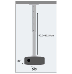 Techly 301566 Uchwyt do projektora sufitowy 60-102cm