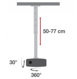 Techly Ramię do projektora sufitowe 50-77cm białe